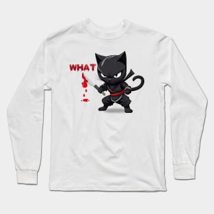 Spooky Lockdown Ninja Cat Long Sleeve T-Shirt